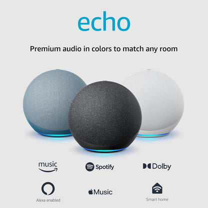 Echo (4Th Gen) | with Premium Sound, Smart Home Hub, and Alexa | Charcoal